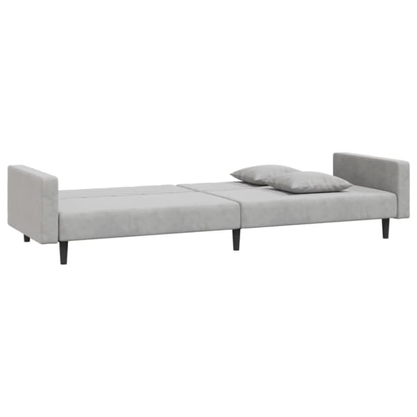 vidaXL 2-personers sovesofa med 2 puder velour lysegrå