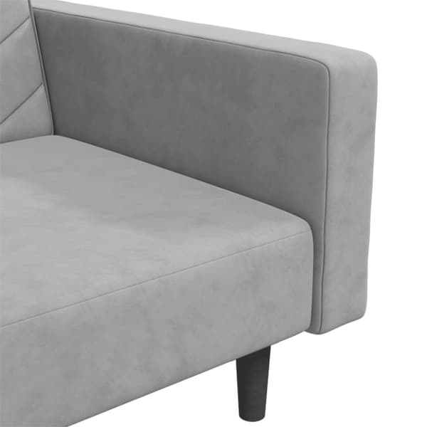 vidaXL 2-personers sovesofa med 2 puder velour lysegrå