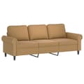 Miniatyrbillede 4 af 8: vidaXL 3-personers sofa med pyntepuder 180 cm velour brun