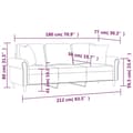 Miniatyrbillede 8 af 8: vidaXL 3-personers sofa med pyntepuder 180 cm velour brun