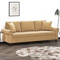 Miniatyrbillede 1 af 8: vidaXL 3-personers sofa med pyntepuder 180 cm velour brun