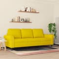Miniatyrbillede 3 af 10: vidaXL 3-personers sofa 180 cm velour gul