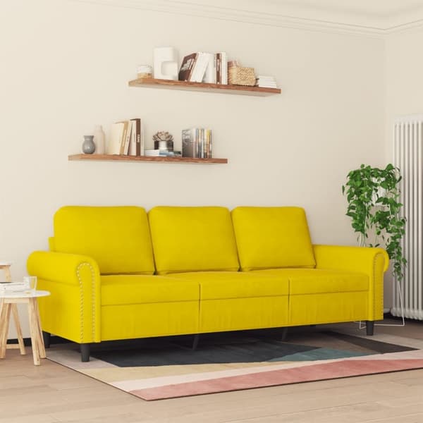 vidaXL 3-personers sofa 180 cm velour gul