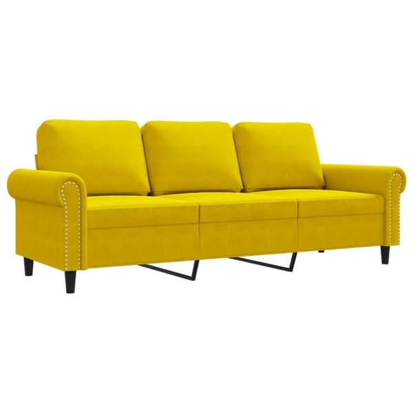 vidaXL 3-personers sofa 180 cm velour gul