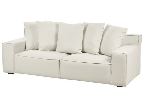 Flydersofa Hvid Velour 3 Personers Veloursofa Moderne Blød Sofa Designsofa til Værelse Stofsofa