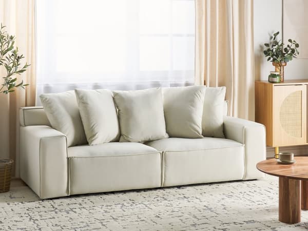 Flydersofa Hvid Velour 3 Personers Veloursofa Moderne Blød Sofa Designsofa til Værelse Stofsofa
