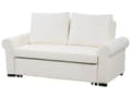 Miniatyrbillede 5 af 11: Sovesofa cremefarvet polyester stof med 2 siddepladser og udtrækbar sovesofa i retrodesign