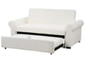 Miniatyrbillede 7 af 11: Sovesofa cremefarvet polyester stof med 2 siddepladser og udtrækbar sovesofa i retrodesign