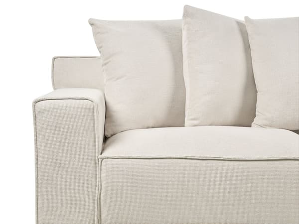 Flydersofa Hvid Chenille 3 Personers Moderne Blød Sofa Designsofa til Værelse Stofsofa