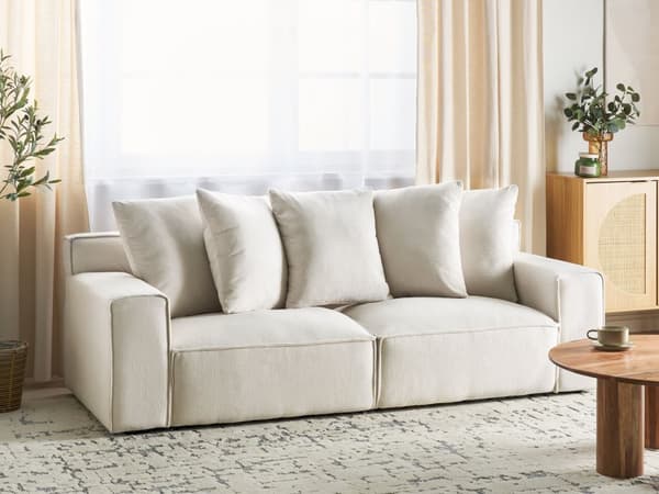 Flydersofa Hvid Chenille 3 Personers Moderne Blød Sofa Designsofa til Værelse Stofsofa
