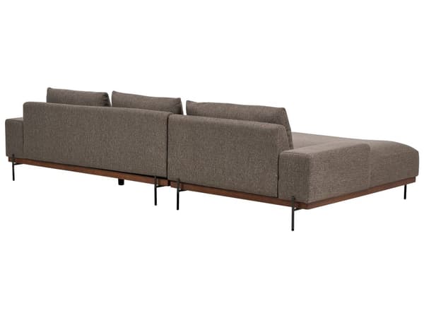 Hjørnesofa Stoff Brun Metallben 3-seter Høyrevendt Minimalistisk stil Stue