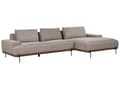 Miniatyrbilde 5 av 11: Hjørnesofa Stoff Lysebrun Metallben 3-seter Venstrevendt Minimalistisk stil Stue