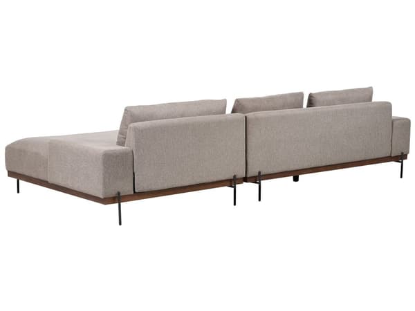 Hjørnesofa Stoff Lysebrun Metallben 3-seter Venstrevendt Minimalistisk stil Stue