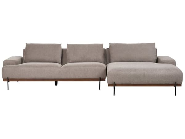 Hjørnesofa Stoff Lysebrun Metallben 3-seter Venstrevendt Minimalistisk stil Stue