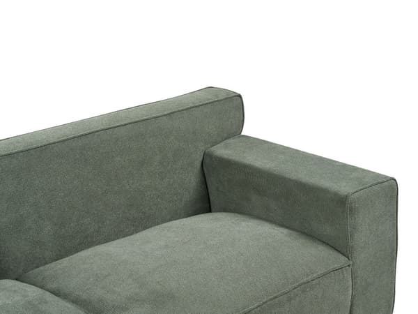 3-seters sofa Grønn Stoff Chenille Ben i eukalyptustre Brede armlener Puter Moderne design Stue