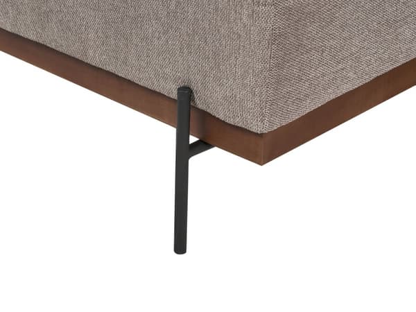 Kulmasohva kangas verhoilu vaaleanruskea oikea 3 hengelle metallijalat minimalistinen tyyli