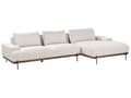 Pikkukuva 4 / 10: Kulmasohva kangas verhoilu beige vasen 3 hengelle metallijalat minimalistinen tyyli