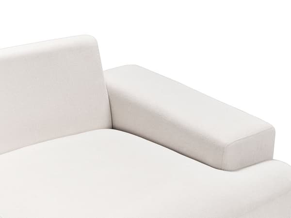 Kulmasohva kangas verhoilu beige vasen 3 hengelle metallijalat minimalistinen tyyli