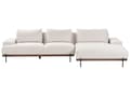 Pikkukuva 1 / 10: Kulmasohva kangas verhoilu beige vasen 3 hengelle metallijalat minimalistinen tyyli
