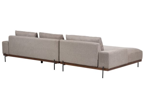 Höger Hörnsoffa Tyg Ljusbrun Metallben 3-sits Minimalistisk stil
