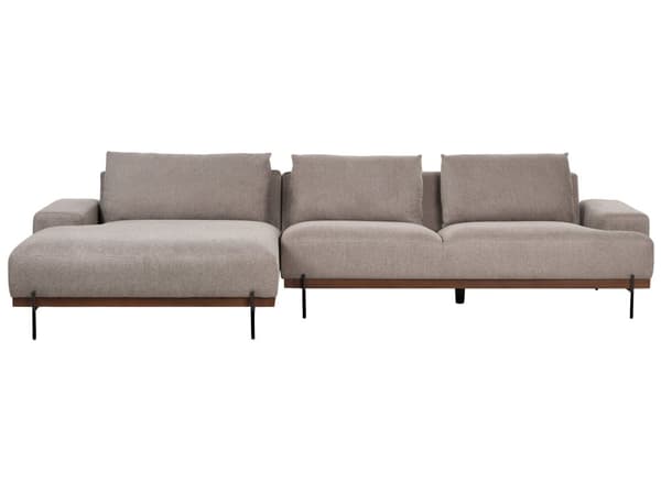 Höger Hörnsoffa Tyg Ljusbrun Metallben 3-sits Minimalistisk stil