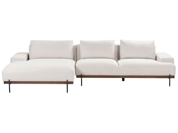 Höger Hörnsoffa Tyg Beige Metallben 3-sits Minimalistisk stil