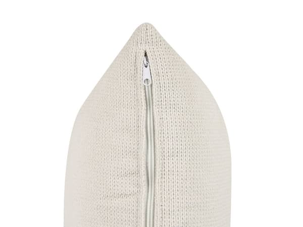 3-sitssoffa Off-white Klädsel i Chenilletyg med Kuddar Bekväm Soffa för 3 Personer Modern Vardagsrum