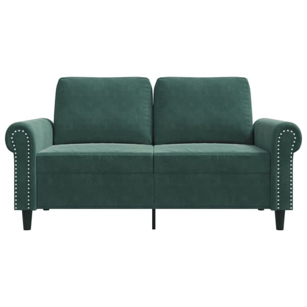 vidaXL Soffa 2-sits mörkgrön 120 cm sammet