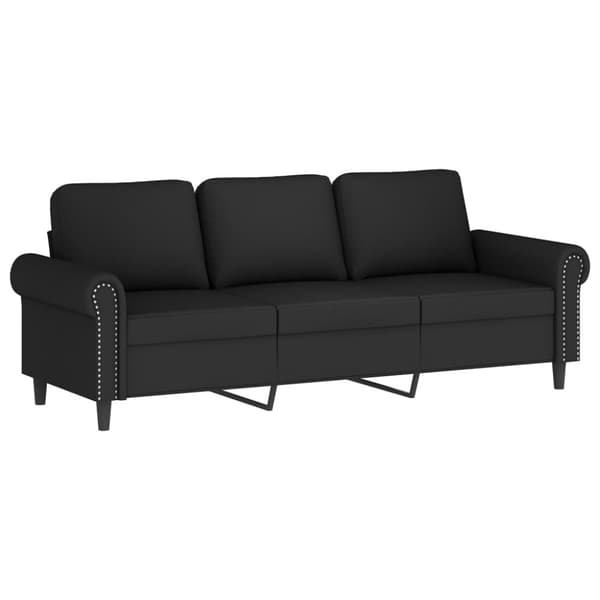 vidaXL sofasæt 3 dele med puder velour sort