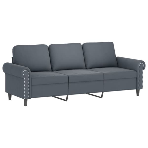 vidaXL sofasæt 4 dele med puder velour mørkegrå
