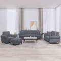 Miniatyrbillede 11 af 11: vidaXL sofasæt 4 dele med puder velour mørkegrå
