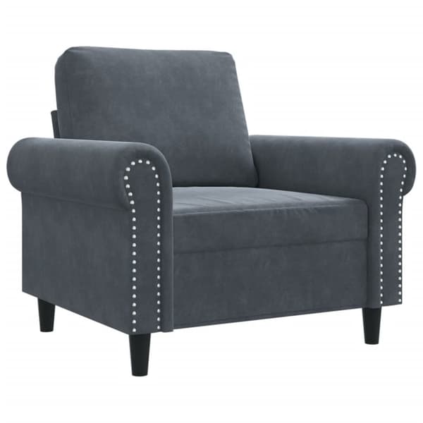 vidaXL lænestol 60 cm velour mørkegrå