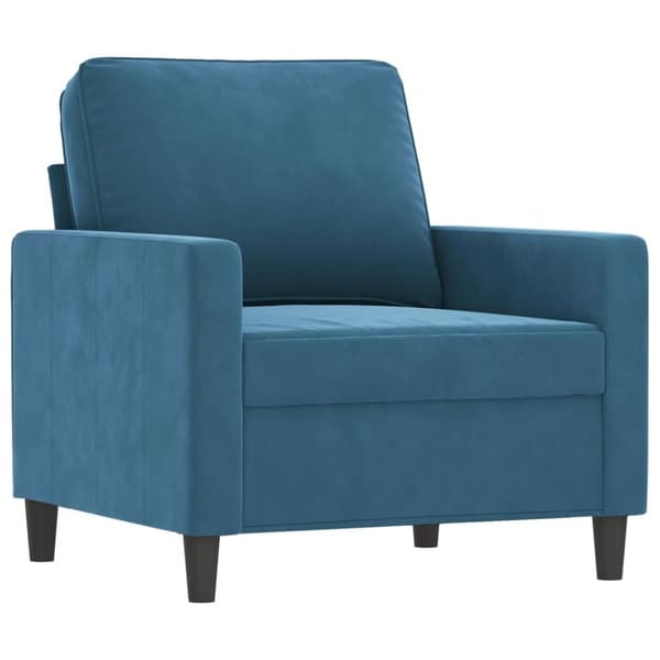 vidaXL sofasæt 4 dele med puder velour blå