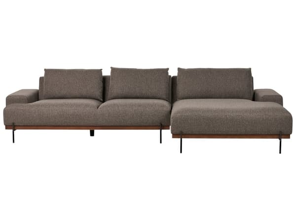 Hjørnesofa Stof Brun Metalben 3-personers Venstrevendt Minimalistisk moderne stil Stue