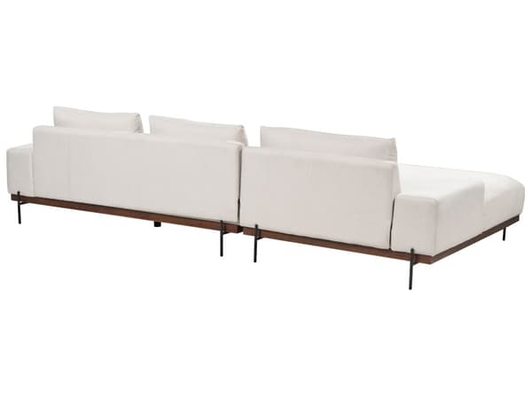 Hjørnesofa Stof Beige Metalben 3-personers Højrevendt Minimalistisk moderne stil Stue
