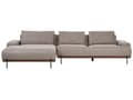 Miniatyrbillede 1 af 11: Hjørnesofa Stof Lysebrun Metalben 3-personers Højrevendt Minimalistisk moderne stil Stue