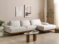 Miniatyrbillede 2 af 10: Hjørnesofa Stof Beige Metalben 3-personers Venstrevendt Minimalistisk moderne stil Stue