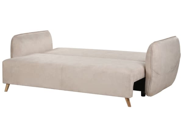Vuodesohva kermanvalkoinen samettiverhoilu säilytystila 2 hengelle 234 x 104 x 77 cm irrotettava päällinen moderni tyyli