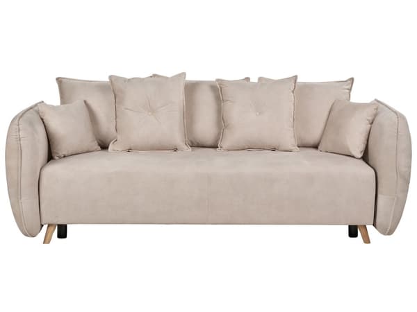 Vuodesohva kermanvalkoinen samettiverhoilu säilytystila 2 hengelle 234 x 104 x 77 cm irrotettava päällinen moderni tyyli