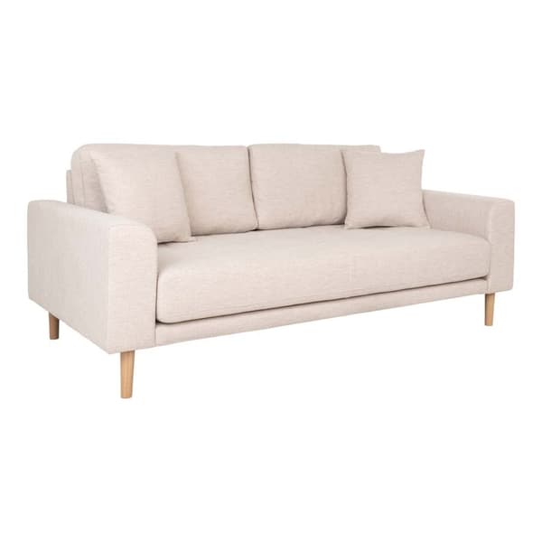 Lido sofa 2,5 seter med 2 puter sandfarget.