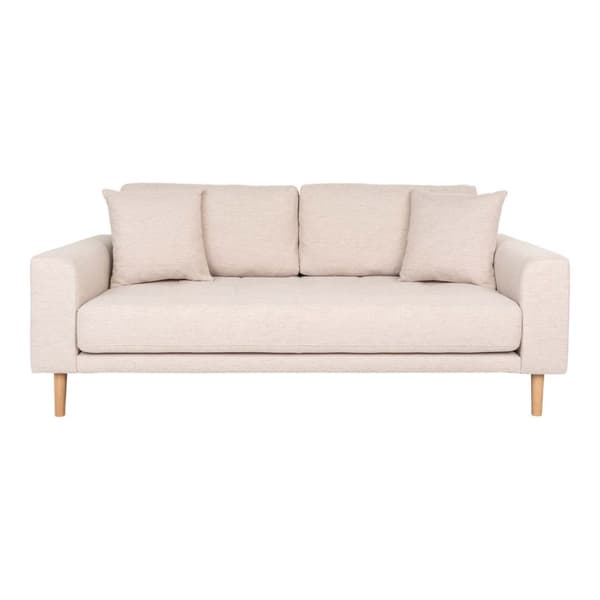 Lido sofa 2,5 seter med 2 puter sandfarget.