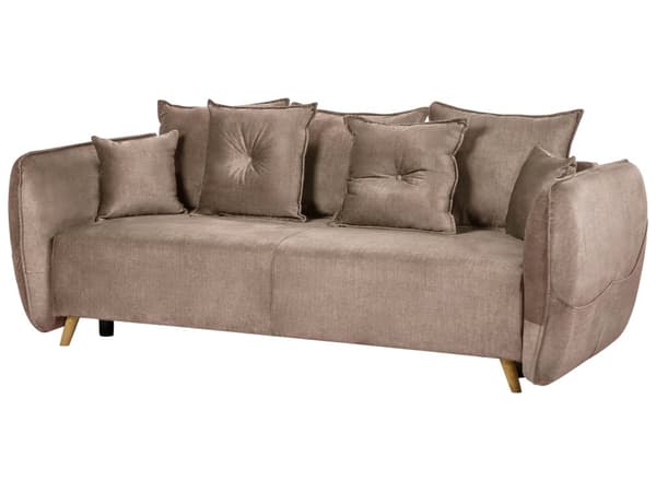 Sovesofa Brun fløyelsstoff i polyester 234 x 104 x 77 cm sovesofa Oppbevaring Ekstra puter Avtakbare trekk Moderne stue Soverom