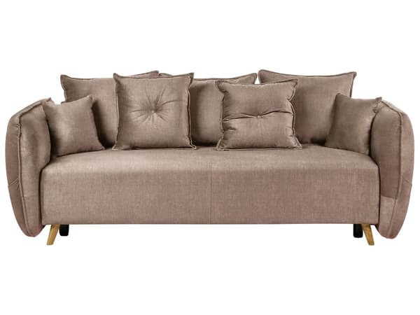 Sovesofa Brun fløyelsstoff i polyester 234 x 104 x 77 cm sovesofa Oppbevaring Ekstra puter Avtakbare trekk Moderne stue Soverom