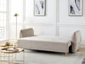 Miniatyrbilde 4 av 11: Sovesofa Taupe fløyelsstoff i polyester 234 x 104 x 77 cm sovesofa Oppbevaring Ekstra puter Avtakbare trekk Moderne stue Soverom