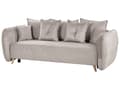 Miniatyrbilde 5 av 11: Sovesofa Taupe fløyelsstoff i polyester 234 x 104 x 77 cm sovesofa Oppbevaring Ekstra puter Avtakbare trekk Moderne stue Soverom