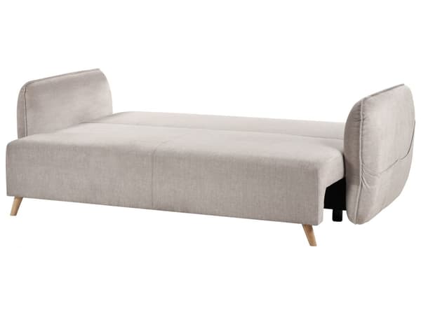 Sovesofa Taupe fløyelsstoff i polyester 234 x 104 x 77 cm sovesofa Oppbevaring Ekstra puter Avtakbare trekk Moderne stue Soverom