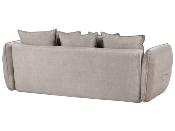 Sovesofa Taupe fløyelsstoff i polyester 234 x 104 x 77 cm sovesofa Oppbevaring Ekstra puter Avtakbare trekk Moderne stue Soverom
