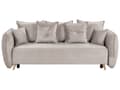 Miniatyrbilde 1 av 11: Sovesofa Taupe fløyelsstoff i polyester 234 x 104 x 77 cm sovesofa Oppbevaring Ekstra puter Avtakbare trekk Moderne stue Soverom