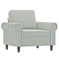 Miniatyrbillede 3 af 8: vidaXL sofasæt 3 dele med hynder velour lysegrå