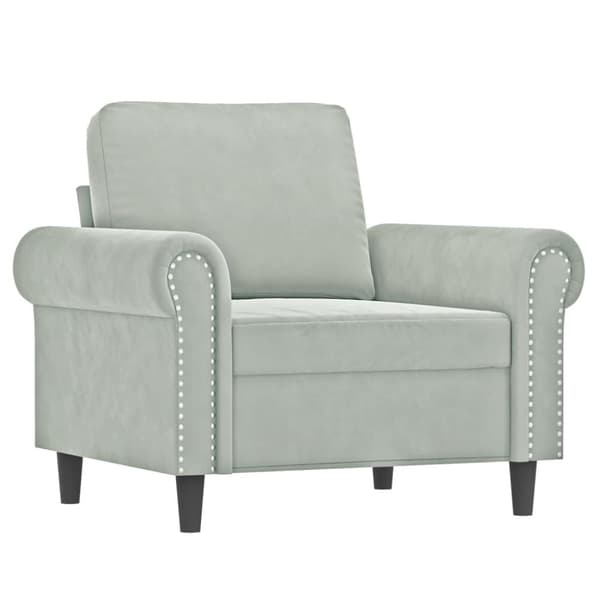 vidaXL sofasæt 3 dele med hynder velour lysegrå